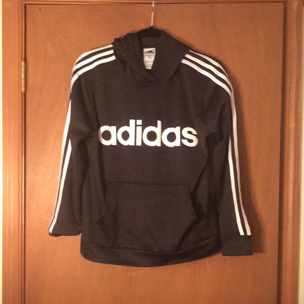 Youth large charcoal gray adidas hoodie Size 14/16